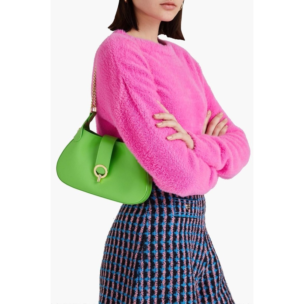 NWT $385 MSRP Sandro Sweet Janet Green Leather Chain Shoulder Bag Vert Pomme